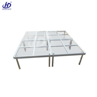 Plateforme de scène de danse portable haut de gamme pour mariages et fêtes, en verre trempé avec structure en alliage d'aluminium pour événements