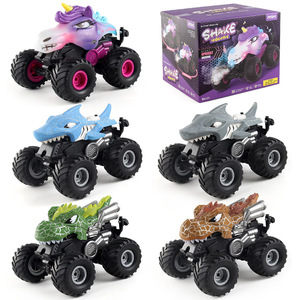Dinosaur Toys Pull Back Cars Mini Monster Truck Car Toy Set for Kids Toddlers Boys Girls Birthday Giftsling Stunt <b>RC</b> Car - Product Image 6