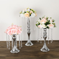 Centre de table pour fête de mariage Support à fleurs en métal doré Centres de table de mariage et décorations de table Support de centre de table