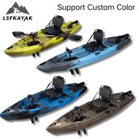 Kayak LSF 3,04 m pour une personne, propulsion par aileron, en HDPE, pour la pêche, le surf et la navigation, bateau de pêche