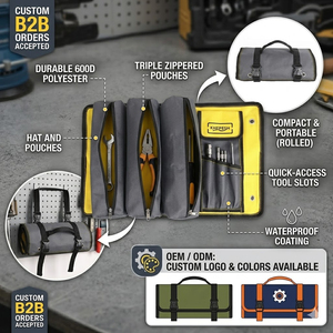 600D Waterproof <b>Tool</b> <b>Roll</b> Bag Carpenter Technician Screw Driver Package Folding Rolling Bags OEM/ODM Customizable Repairing <b>Tool</b> - Product Image 1