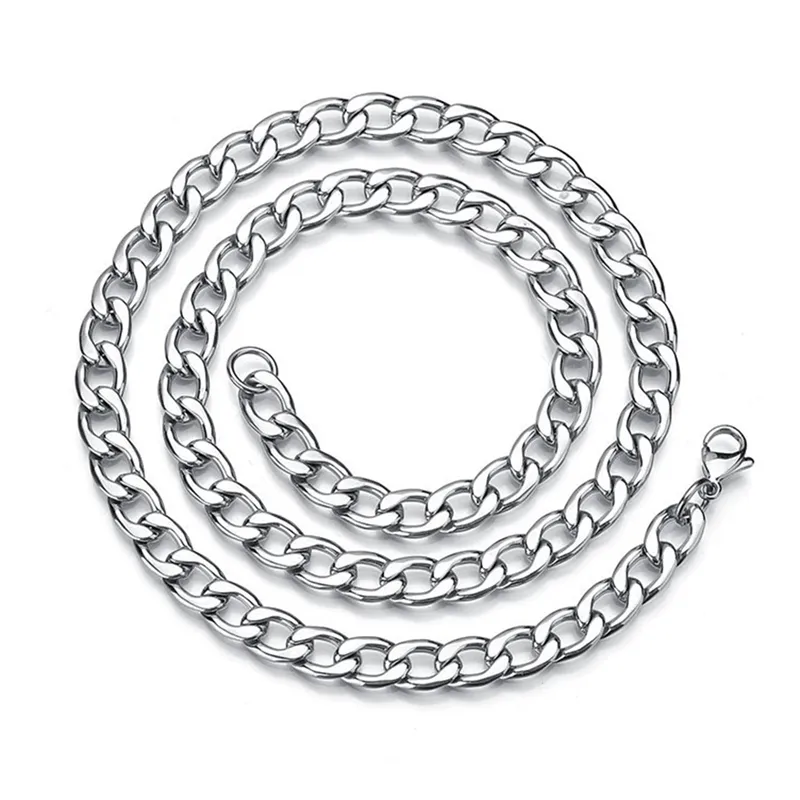 Kişilik Hip Hop kolye klavikula zinciri küba paslanmaz çelik erkek için zincir kolye kazak zinciri