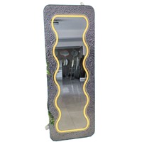 Miroir pleine longueur à LED HD, design ondulé effet vague, style Instagram, pour chambres à coucher, salles d'exposition et magasins de vêtements
