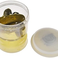 Pot à cornichons en plastique pour la cuisine et les fêtes, avec séparation sec/humide, récipient hermétique pour le stockage et la conservation des aliments