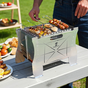 Braciere a Gas Portatile Pieghevole da Tavolo <span class=keywords><strong>per</strong></span> Campeggio e Barbecue, Focolare a Legna in Acciaio Inox, Braciere a Propano - Product Image 6