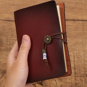 A7 Retro Hand Ledger 6-Hole Small Loose-Leaf Notebook <span class=keywords><strong>Segunda</strong></span> capa Cuero Térmico Ready-Made Logo Impreso Escritura Regalo - Product Image 1