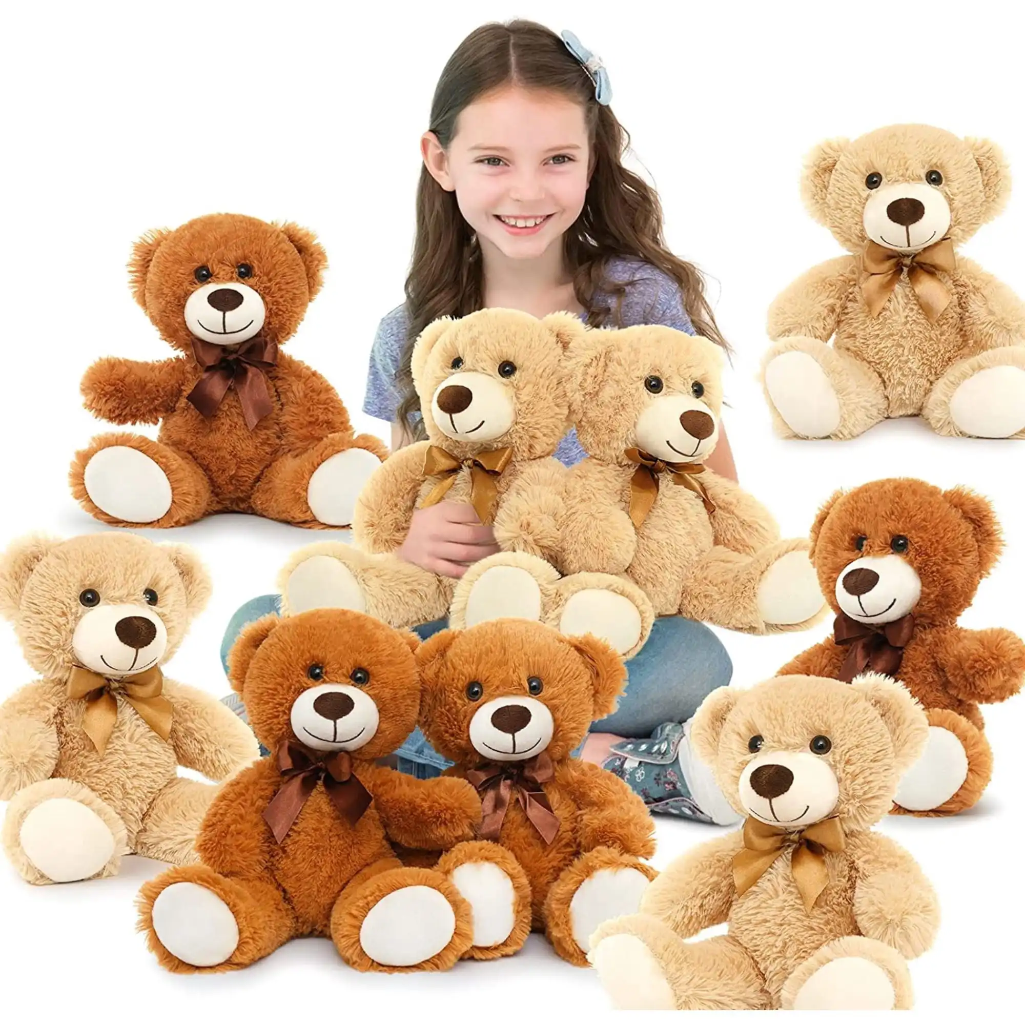 ขายส่งปรับแต่งตุ๊กตาหมีหลายสีพร้อมของเล่นตุ๊กตากุทัณฑ์ peluche โปรโมชั่นตุ๊กตาหมียัดไส้สําหรับเป็นของขวัญ