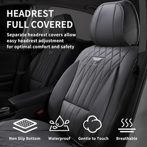 Housse de siège avant universelle EKR en cuir PU, protection de siège, coussin, accessoires intérieurs automobiles pour la plupart des véhicules - Product Image 2