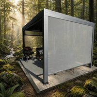 Pergola de luxe en alliage d'aluminium avec finition thermolaquée, système de toit rétractable motorisé, lucarne – Espace de vie extérieur écologique