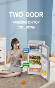 Refrigerador de doble puerta con congelador inferior BCD-98 de estilo moderno, gran volumen, sin escarcha, para uso doméstico y exterior, ¡gran oferta! - Product Image 6