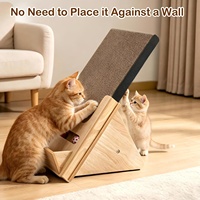 Nouvelle griffoire pour chat en carton avec support en bois et coussin remplaçable pour chats d'intérieur