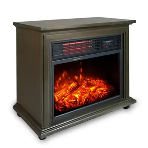 自立型ポータブル3Dフレーム木製赤外線自立型電気ヒーター暖炉