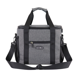 Sac isotherme réutilisable pour le déjeuner avec bandoulière et poignée, logo personnalisé imprimé, sac isotherme portable pour 4 personnes, imperméable, en polyester - Product Image 1
