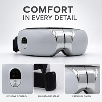 Masseur oculaire avec chaleur, compression d'air et vibration, masque oculaire portable blanc pour le soin des yeux au quotidien