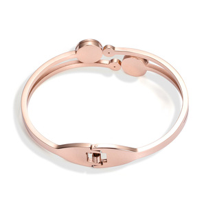 Bracelet en acier inoxydable or rose avec incrustation de diamants Arbre de Vie, bijoux pour femmes à porter au quotidien - Product Image 5