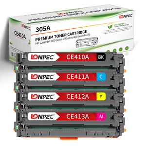 Cartouche de toner Lonpec compatible 305A CE410A/BK CE411A/C <span class=keywords><strong>CE412A</strong></span>/Y CE413A/M HP PRO 400/300/375/475/451 Garantie de 24 mois 4000 - Product Image 1