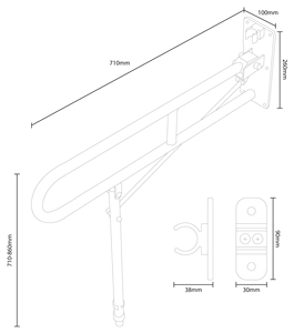 Barra de Apoyo Móvil de Seguridad para Baño, Antideslizante y Anticaídas, Montada en la Pared, para Personas Mayores, Suministro de Fábrica - Product Image 4