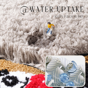 Tapis en peluche en forme d'ours, en microfibre, antidérapant, absorbant, pour la maison, la chambre à coucher, la salle de bain, l'entrée, design original, gris beige - Product Image 1