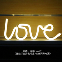 INS vente chaude "amour" lettre Alphabet en forme de fête décoration 2 AA alimenté par batterie Led veilleuse