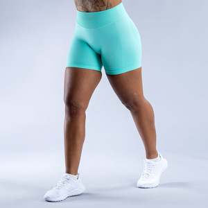 4,5 \ "de cintura alta sin costuras Scrunch Bum Gym Shorts Yoga Booty Running Pant con patrón sólido - Product Image 3