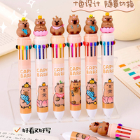 Capybara Dessin Animé Stylos À Bille Multicolore En Plastique École Papeterie En Gros