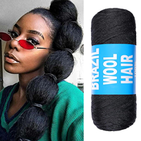 Extensions de cheveux en laine noire brésilienne de haute qualité, laine premium pour tresses africaines, fibre haute température en vrac