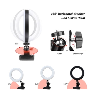 Clip de Selfie de haute qualité 8W 6 pouces sur anneau vidéo RVB lumière de remplissage de Selfie réglable pour <span class=keywords><strong>tablette</strong></span> d'ordinateur portable - Product Image 5