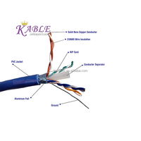 Kabel Ethernet CAT6A 23AWG 100% Terlindungi FTP Tembaga Murni Padat 305M/1000 Kaki Sesuai RoHS Kabel LAN