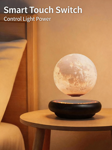 HCNT 360° Rotating Magnetic Floating Moon <b>Lamp</b> 16 Color Gradient Base 3 Colors <b>Touch</b> Moon Light Speaker Desktop Decor - Product Image 4