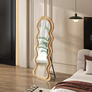 Tùy chỉnh đầy đủ chiều dài nhung lượn sóng khung trang trí tường gương hiện đại trang trí lớn cho phòng khách và hành lang làm bằng kính gương - Product Image 2