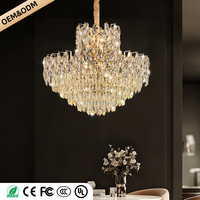 Lustres en cristal de luxe, lustre suspendu haut de gamme, éclairage de salon de villa, lustre de salle à manger, lampe suspendue au plafond