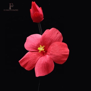 Handmade <span class=keywords><strong>Red</strong></span> Roselle Nhân Tạo Hoa Giấy Cho Năm Mới Tổ Chức Sự Kiện Trang Trí Khổng Lồ Hoa Giáng Sinh Trở Lại Trường Trung Quốc Năm Mới - Product Image 2