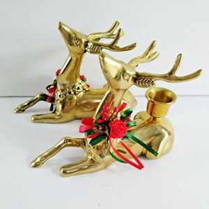 Table Centerpieces Decor Brass Candle Holder for Wedding Table Decor Best Seller Brass Casting Deer <b>T</b> <b>Light</b> Candle Holder - Product Image 2