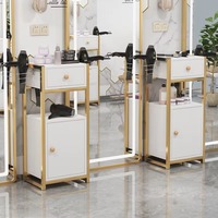 Chariot de Salon Doré Design Tendance, Mobilier Amovible pour Esthétique et Rangement Maquillage