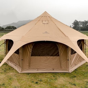 Carpa de Camping Octogonal de Lujo, Estilo Yurta, para las Cuatro Estaciones, de Dos Pisos, con una Habitación, Gran Protección contra la Lluvia y el Sol, con Orificio para Estufa - Product Image 2