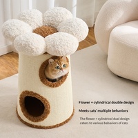 Lit pour chat en sisal, arbre à chat pliable et peu encombrant, design en forme de baril à double couche pour petites maisons, utilisation quatre saisons pour garder au chaud