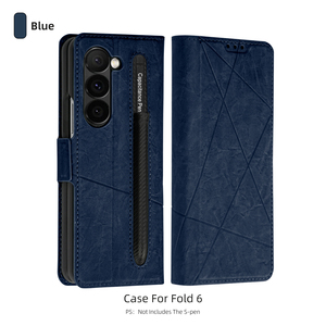 Funda de Cuero para <span class=keywords><strong>Samsung</strong></span> Z Fold, Material PU Anticaídas con Ranura para Lápiz, Funda con Soporte Plegable para <span class=keywords><strong>Galaxy</strong></span> S4 y <span class=keywords><strong>S3</strong></span> - Product Image 6