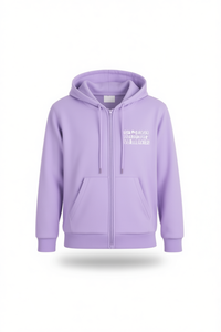 Sudadera con capucha para mujer con cremallera, forro polar, 100% algodón, transpirable, para otoño, corte regular, estampado de letras en la parte delantera - Product Image 1
