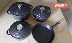 Meilleures ventes : Ensemble de 4 ustensiles de cuisine <span class=keywords><strong>en</strong></span> <span class=keywords><strong>fonte</strong></span> <span class=keywords><strong>émaillée</strong></span> antiadhésifs, fabrication chinoise, pour la maison et les réceptions - Product Image 6