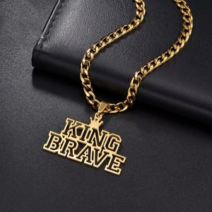 Collier pour homme style hip-hop, personnalisé avec un nom, en acier inoxydable, chaîne cubaine épaisse - Product Image 4