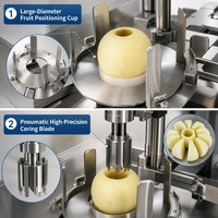 Automatische fruit schil-, ontpit- en snijmachine voor appels, peren, perziken, tomaten; verwerkingsapparatuur voor commerciële catering