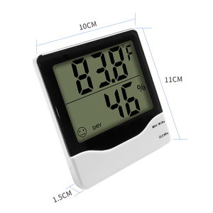 Thermomètre hygromètre numérique pour serre <span class=keywords><strong>avec</strong></span> grand écran LCD, thermomètre hygromètre domestique <span class=keywords><strong>avec</strong></span> indicateur de niveau de confort, couleur blanche - Product Image 4