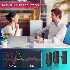 J13 Wireless live stream Lavalier Microphone Collar Clip With Charging case Micro Tie Podcast Wireless Microphone Kit - Product Image 6