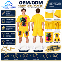 Ensemble T-shirt col rond tricoté et short à cordon pour homme, imprimé sérigraphié personnalisé, respirant, motif échecs de rue, collection été