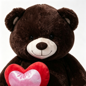 Oso de peluche marrón oscuro personalizado, oso de peluche con corazón, oso marrón con corazón de peluche, oso de peluche con corazón de amor - Product Image 6