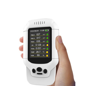 เครื่องตรวจวัดคุณภาพอากาศ PM2.5 แบบพกพาพร้อมจอแสดงผล LCD แบบชาร์จไฟได้ PM1.0,PM10,TVOC เซ็นเซอร์วัดอุณหภูมิและความชื้น - Product Image 3