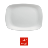 Plateau de service rectangulaire Parma 24 × 34 cm en verre blanc Bormioli Rocco