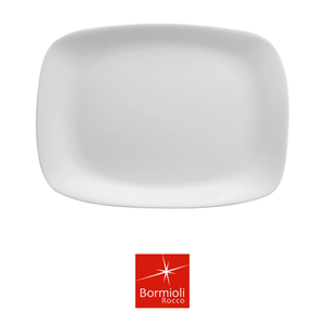 Parma Rectangular Serving Platter 24 × 34 cm White Glass Bormioli Rocco - Product Image 4