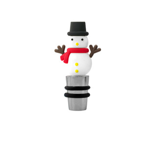 Christmas Snowman Wine Stoppers Aluminum Alloy Silver Color Bottle Sealing Preservation Stopper For Red Wine - Product Image 2