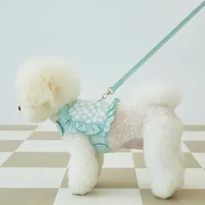 ファッション犬花刺Embroideryメッシュハーネスリーシュセット犬ハーネスセット犬ハーネスカスタム